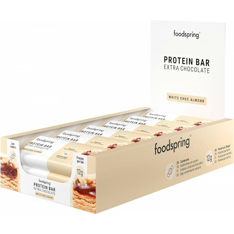Foodspring Protein bar Extra Chocolate 12 x 45 g - White Chocolate Almond