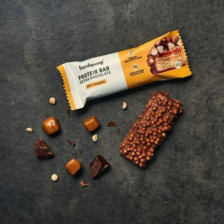 Foodspring Protein bar Extra Chocolate 12 x 45 g - Caramel
