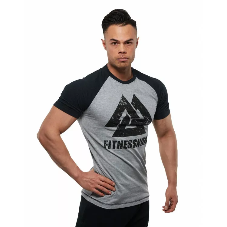 Herre t-shirt i sort/grå med logo