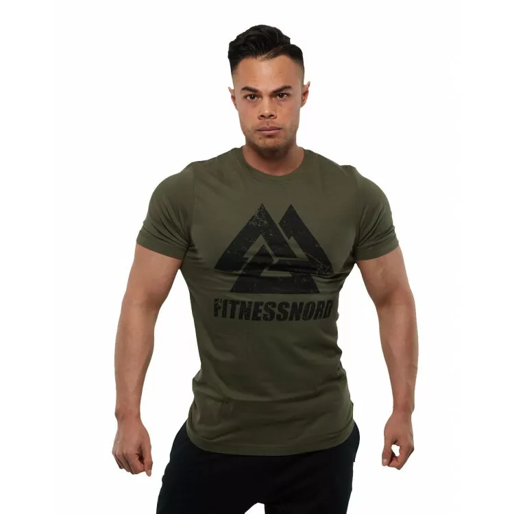 Herre t-shirt i army grøn med logo