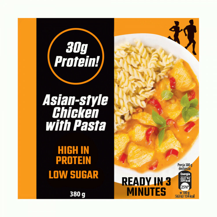 Proteinmåltid – Klar på 3 Minutter (380 g) – Asian Style Chicken & Pasta