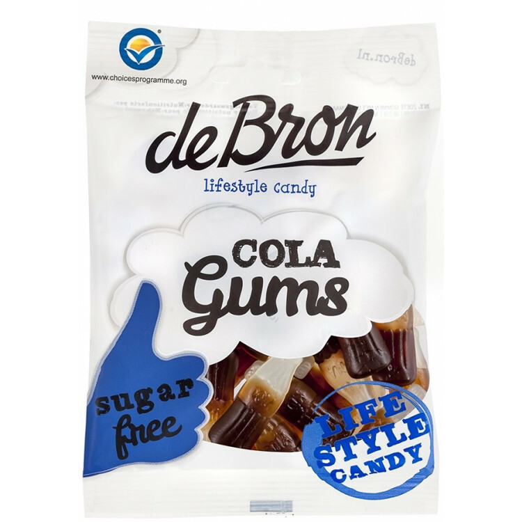 Cola-vingummi, sukkerfri og kaloriereducerede (100 g)