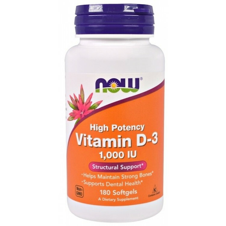 NOW FOODS VIT-D3 1000IU 180 stk 