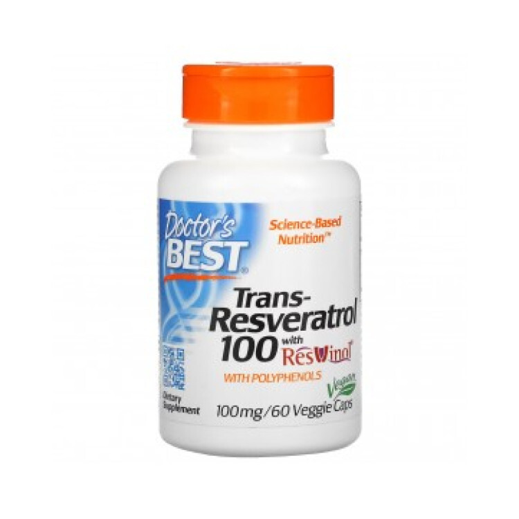 Doctor’s Best Trans-Resveratrol med ResVinol® (60 veganske kapsler – 100 mg)