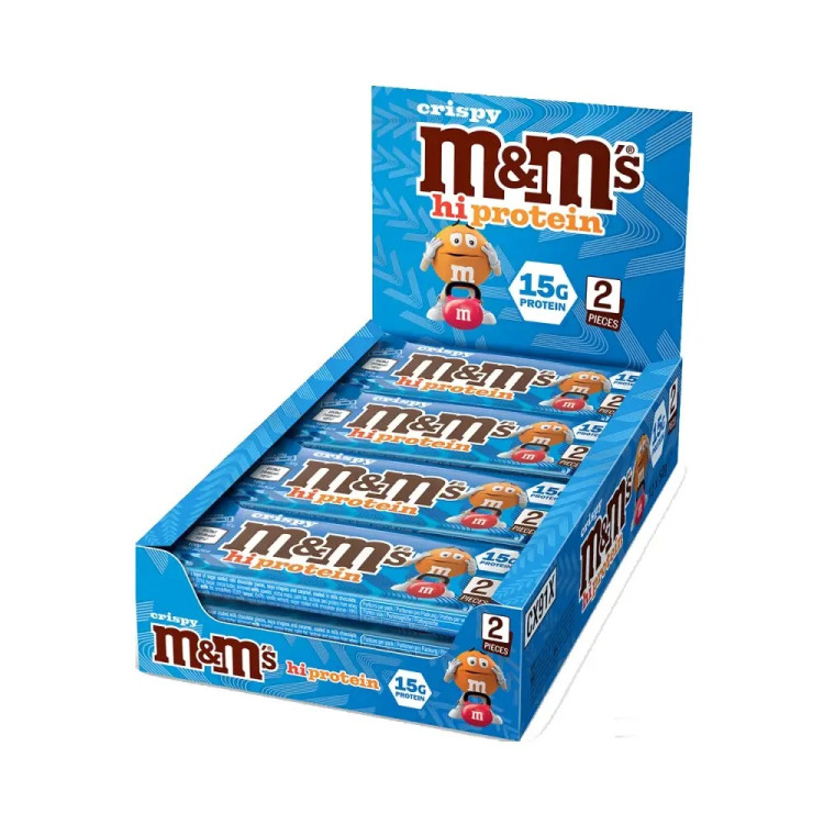 M&M's Proteinbar med chokolade og karamel (12 x 52 g)
