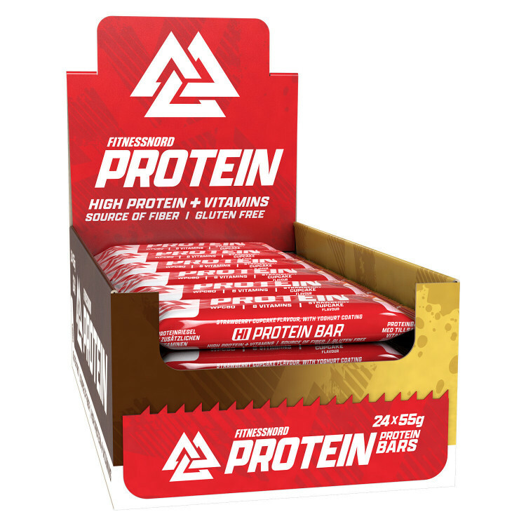 Jordbær Cupcake proteinbar (24 x 55 g)