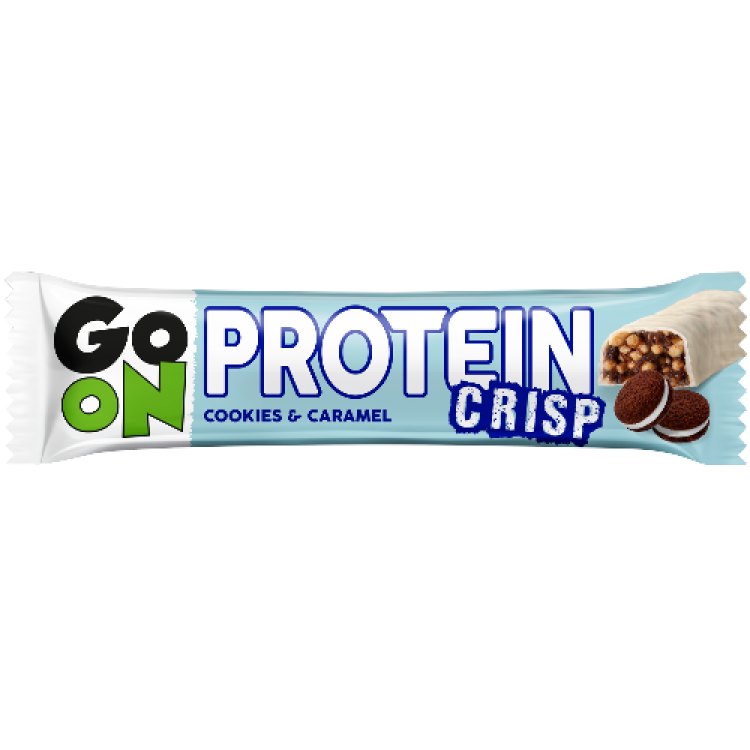 GO ON NUTRITION PROTEIN CRISP BAR (1 x 50 g), Bedst før 31.07.2026 - Cookie & Caramel