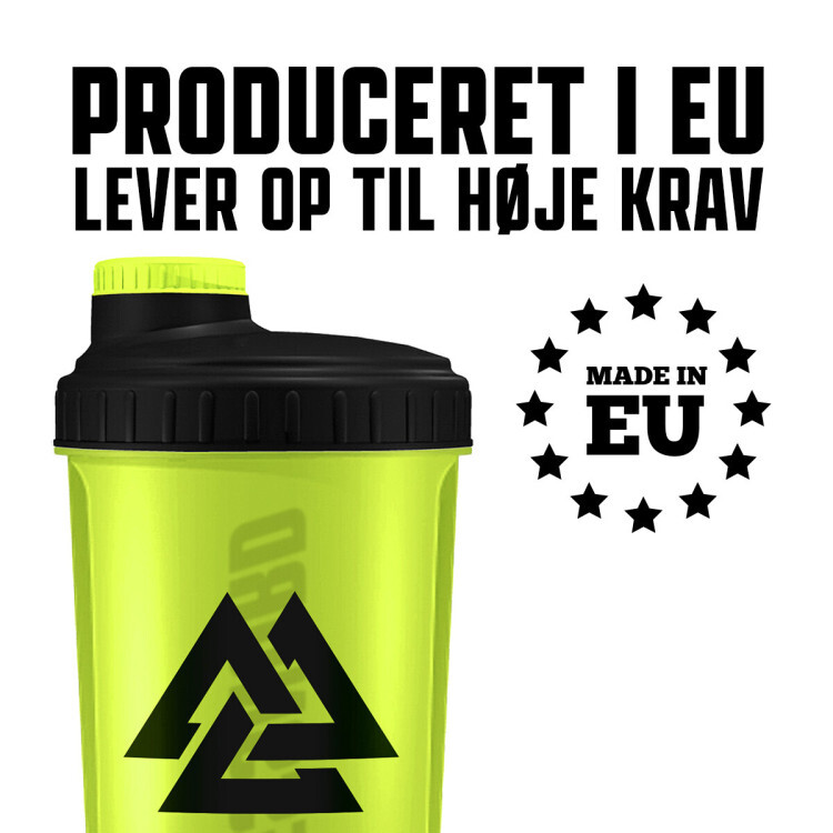 Proteinshaker, gul og gennemsigtig (700 ml)