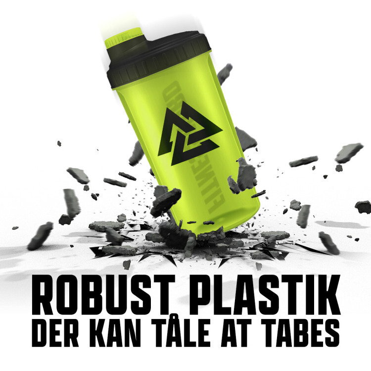 Proteinshaker, gul og gennemsigtig (700 ml)