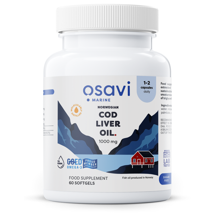 Norwegian Cod Liver Oil Softgels 1000mg (Lemon) 60 softgels