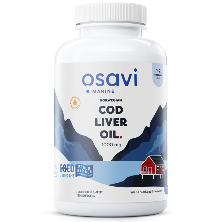 Norwegian Cod Liver Oil Softgels 1000mg (Lemon) 180 softgels