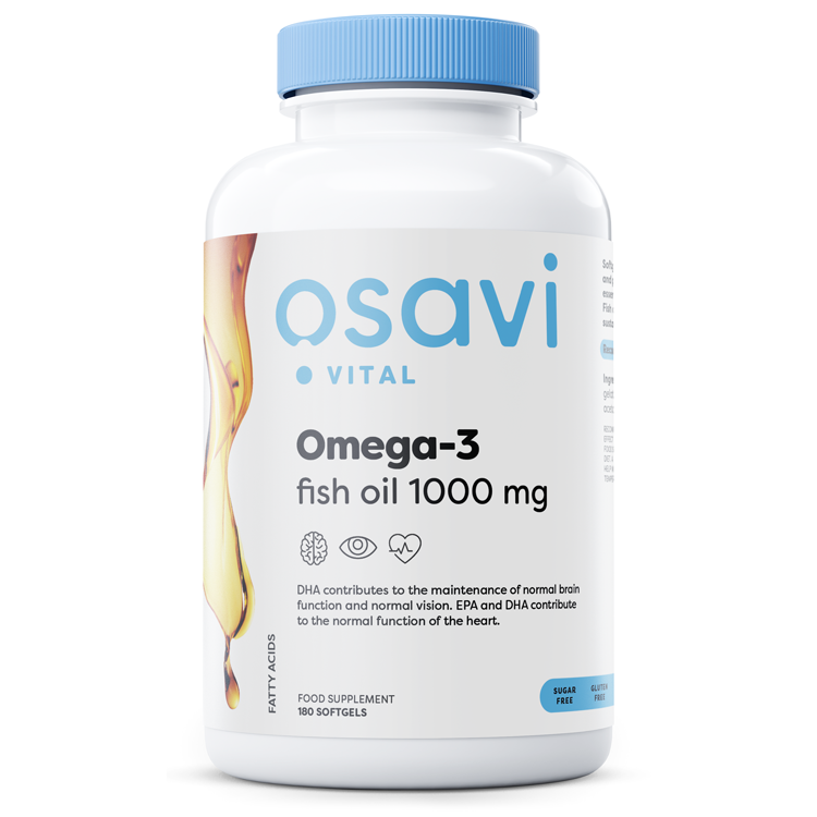 Omega-3 Fish Oil Molecularly Distilled 1000mg 180 softgels