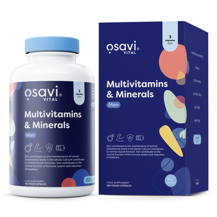 Multivitamins & Minerals Man 180 vegan kapsler