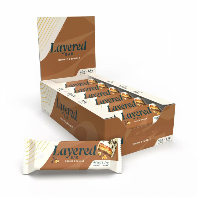 Layered Protein Bar, bedst før: 31/12/2025 (12 x 60 g)