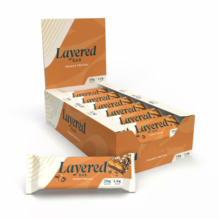 Layered Protein Bar, bedst før: 31/12/2025 (12 x 60 g)