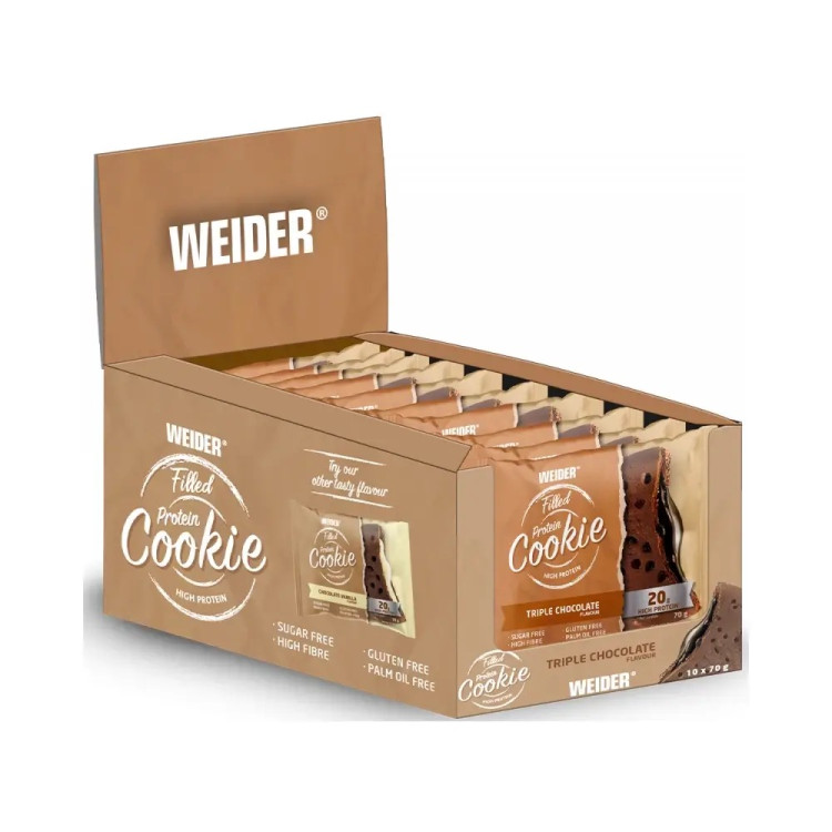 Weider Fyldt Protein Cookie, 10 x 70 g
