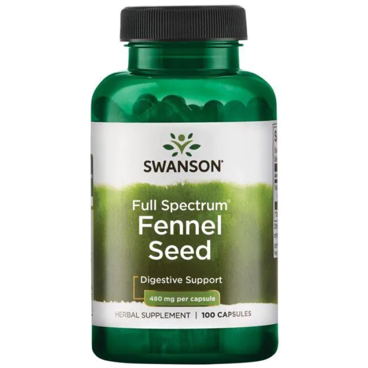 Swanson Full Spectrum Fennikelfrø, 480 mg, 100 kapsler