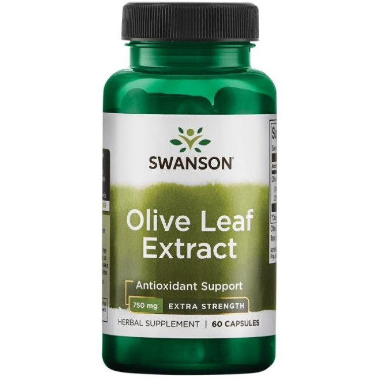 Swanson Olivenbladekstrakt Super Styrke, 750 mg, 60 kapsler