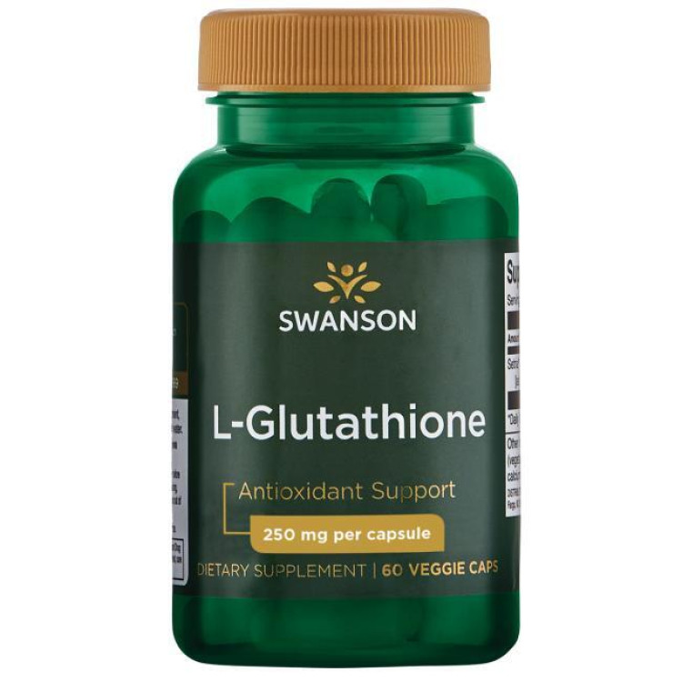 Swanson L-Glutathion, 250 mg, 60 kapsler