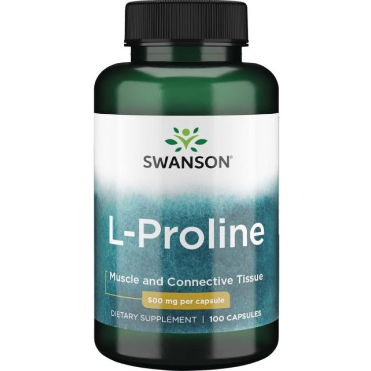 Swanson L-Prolin, 500 mg, 100 kapsler