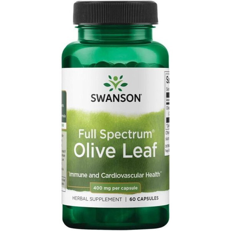 Swanson Full Spectrum Olivenblad, 400 mg, 60 kapsler