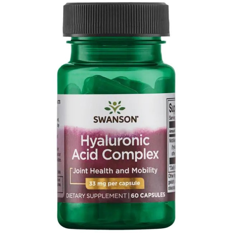 Swanson Hyaluronsyre Kompleks, 33 mg, 60 kapsler