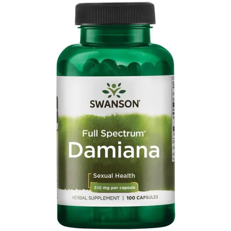 Swanson Damiana 510 mg, 100 kapsler