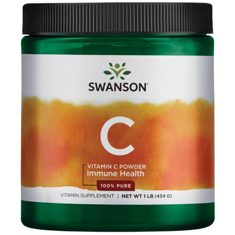 Swanson Vitamin C pulver 100% Pure, 454 gram