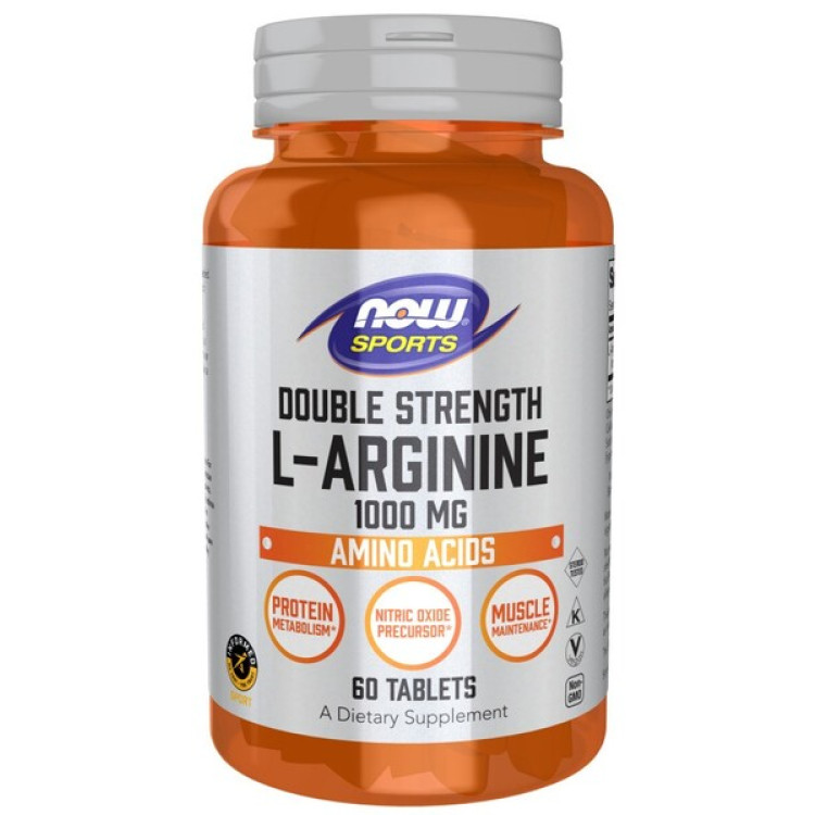 Now Foods L-Arginin 1000 mg, 60 tabletter