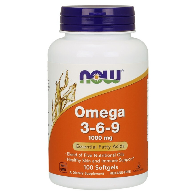 Now Foods Omega 3-6-9, 1000 mg, 100 kapsler