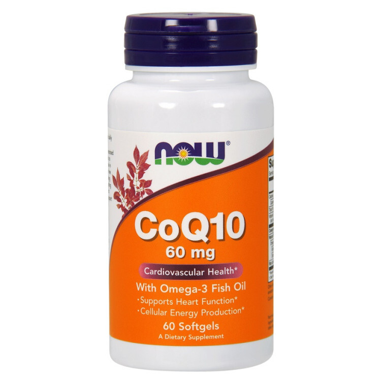 Now Foods CoQ10 med Omega-3, 60 mg, 60 kapsler