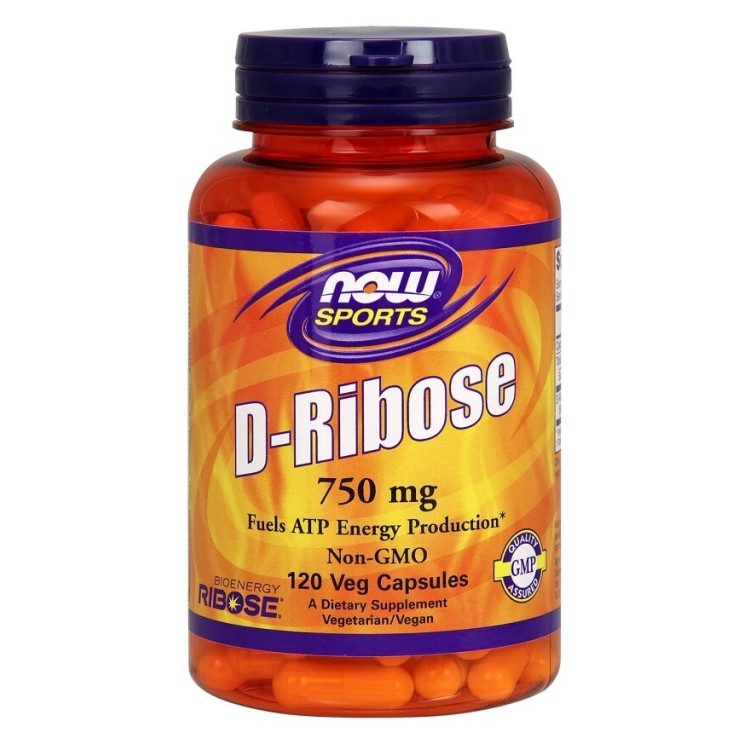 Now Foods D-Ribose, 750 mg, 120 kapsler