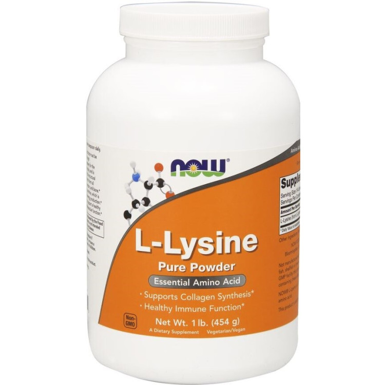 Now Foods L-Lysin 1000 mg pulver, 454 gram