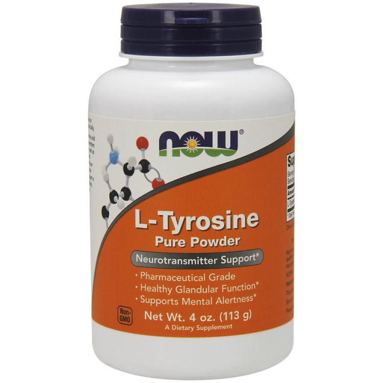 Now Foods L-Tyrosin pulver, 113 gram