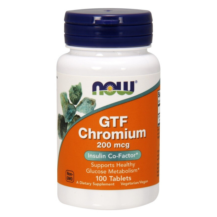 Now Foods GTF Krom, 200 mcg, 100 tabletter