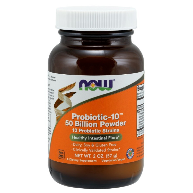 Now Foods Probiotic-10 50 Billion pulver, 57 gram