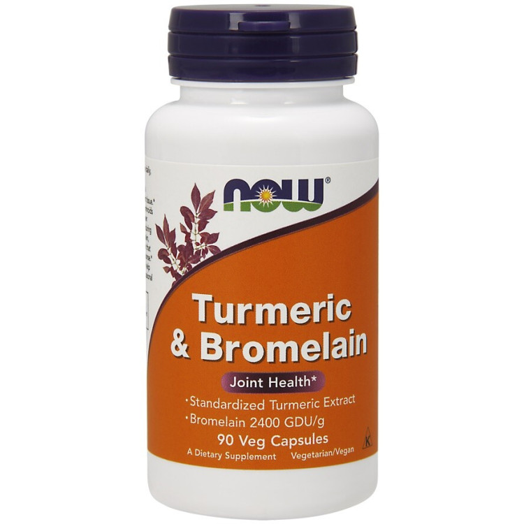 Now Foods Gurkemeje og Bromelain, 90 kapsler