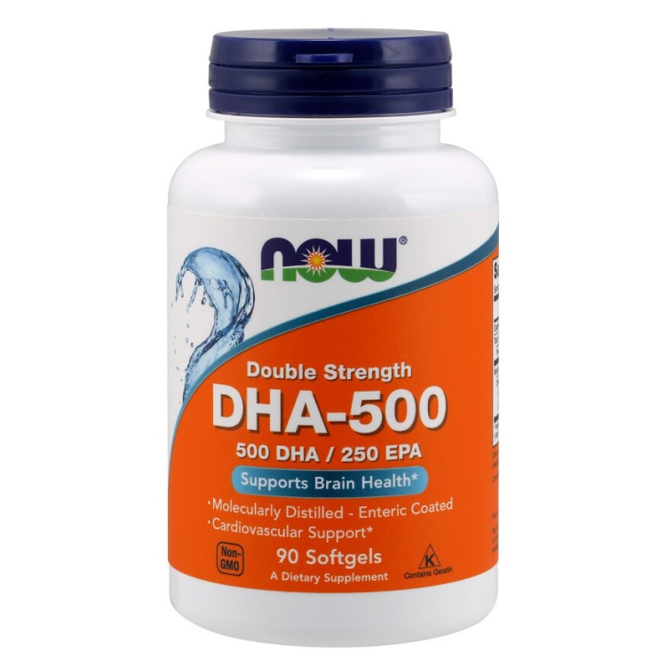 Now Foods DHA-500, 500 DHA / 250 EPA, 90 kapsler