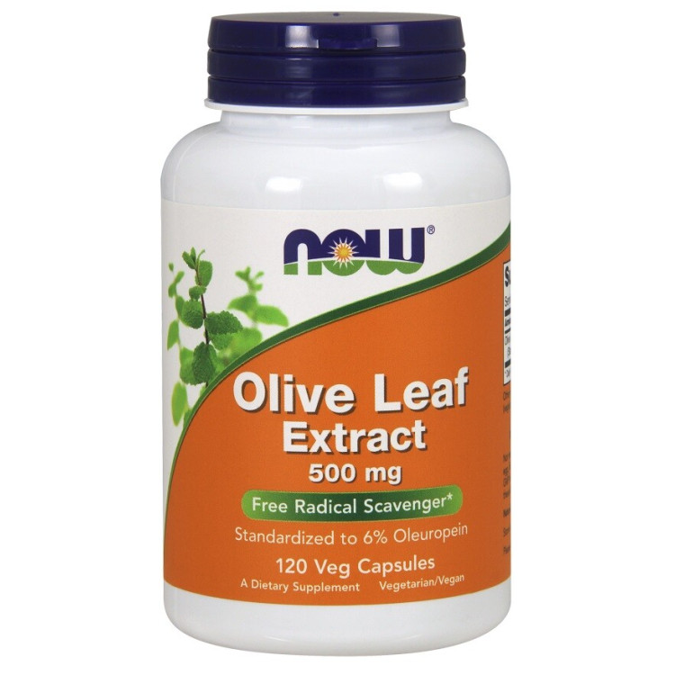 Now Foods Olivenbladsekstrakt, 500 mg, 120 kapsler