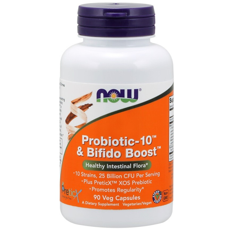 Now Foods Probiotic-10 & Bifido Boost, 90 kapsler