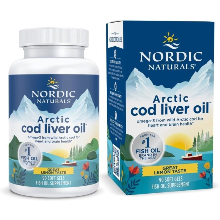 Nordic Naturals Arktisk Torskeleverolie, 750 mg, 90 kapsler