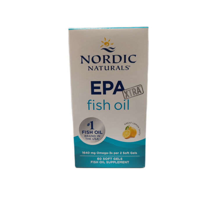 Nordic Naturals EPA Xtra Fiskeolie 1640 mg, Lemon, 60 kapsler