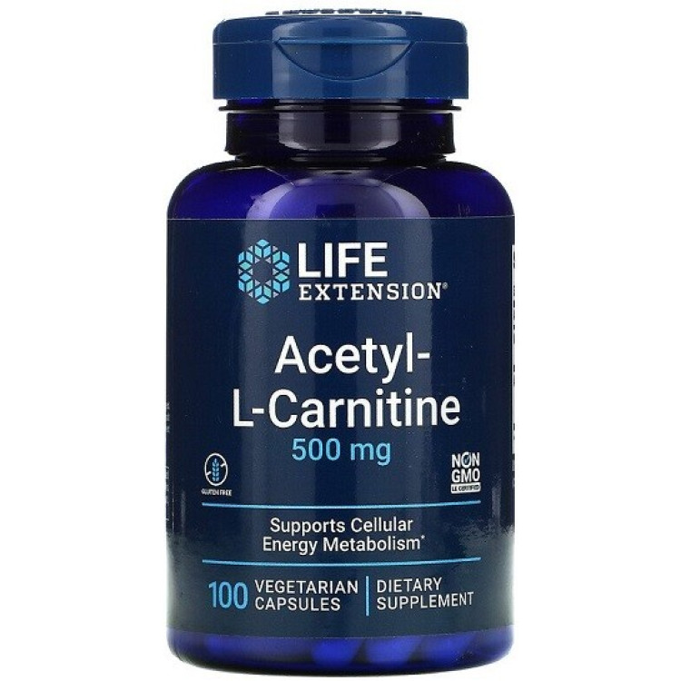 Life Extension Acetyl-L-Carnitin, 500 mg, 100 kapsler