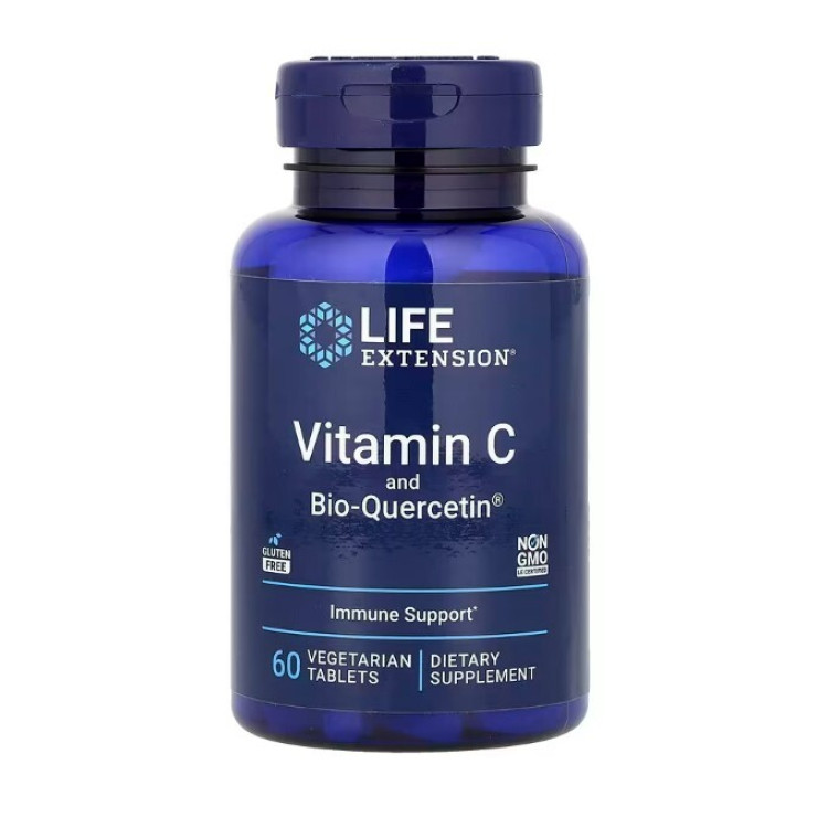 Life Extension Vitamin C og Quercetin, 60 vegetariske tabletter