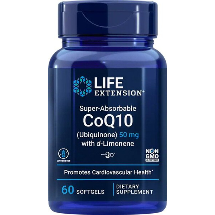 Life Extension Super-Absorbable CoQ10 med d-Limonene, 100 mg, 60 kapsler