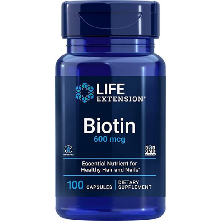 Life Extension Biotin, 600 mcg, 100 kapsler