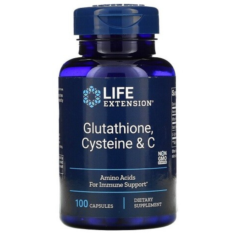 Life Extension Glutathione, Cysteine og C, 100 kapsler