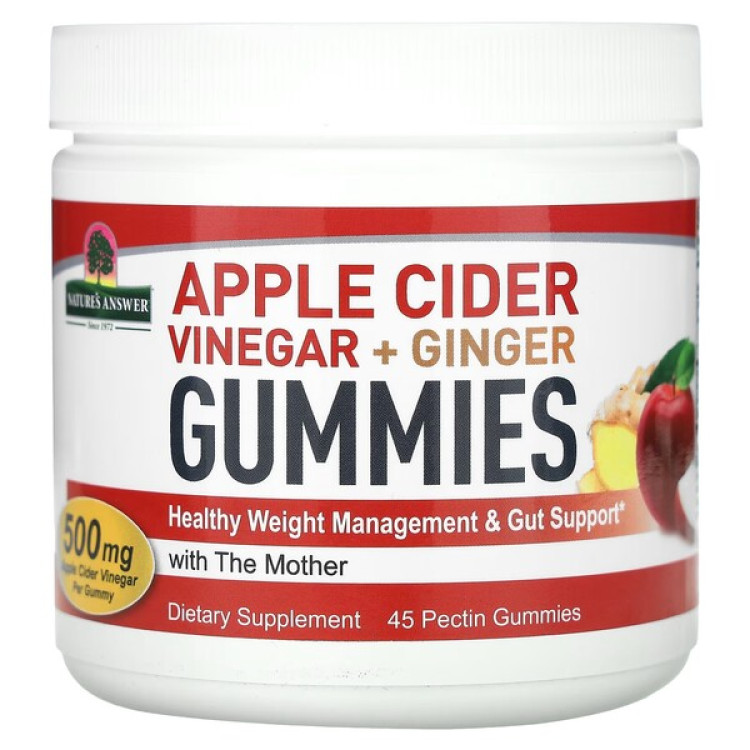Nature's Answer Æblecidereddike + Ingefær Gummies, 45 gummies