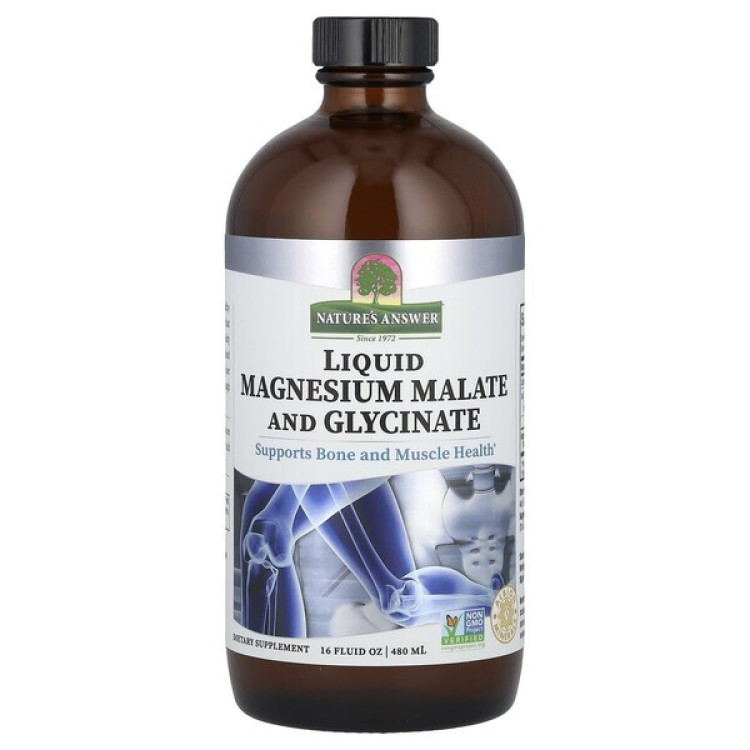 Nature's Answer Flydende Magnesium Malat og Glycinat, 480 ml