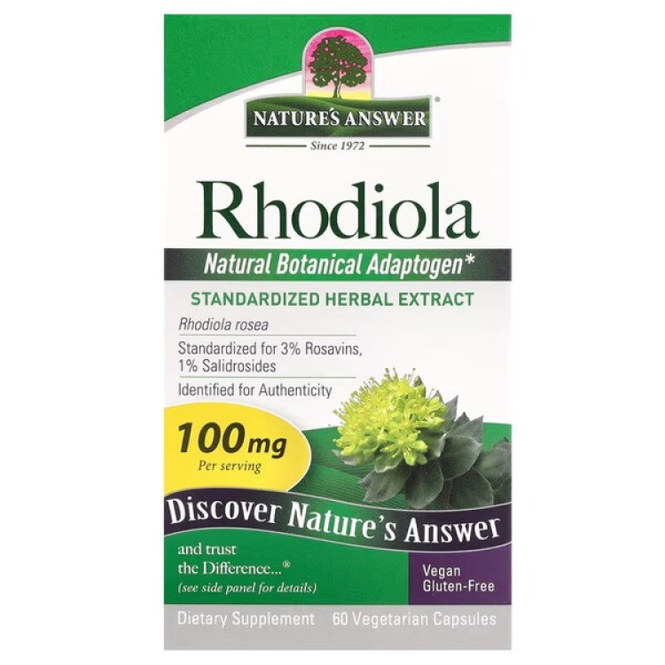 Nature's Answer Rhodiola Rod, 100 mg, 60 kapsler